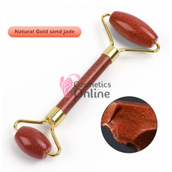 Piatra pentru masaj din jad Cod ASP06 Natural Gold sand Jade cu 2 capete